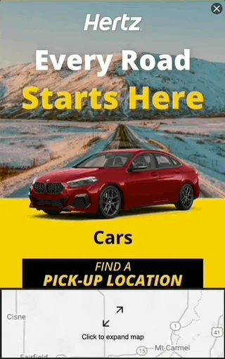 Hertz — Explorable Display — Car rentals