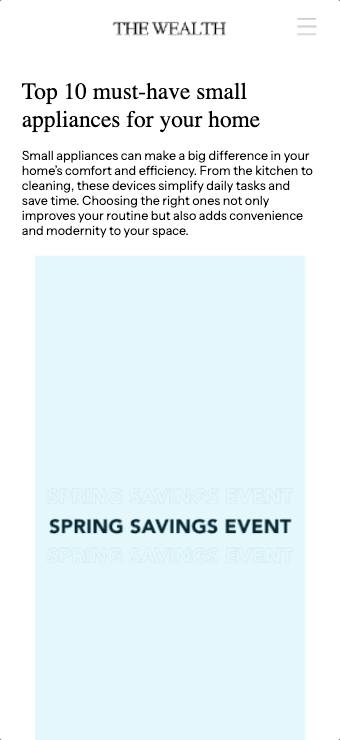 Standard Display format mockup